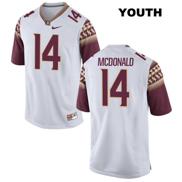 Youth NCAA Nike Florida State Seminoles #14 Nolan Mcdonald College White Stitched Authentic Football Jersey OXD7769XV
